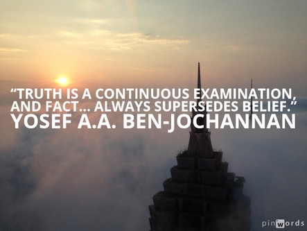Truth is a continuous examination and fact...always supersedes belief.