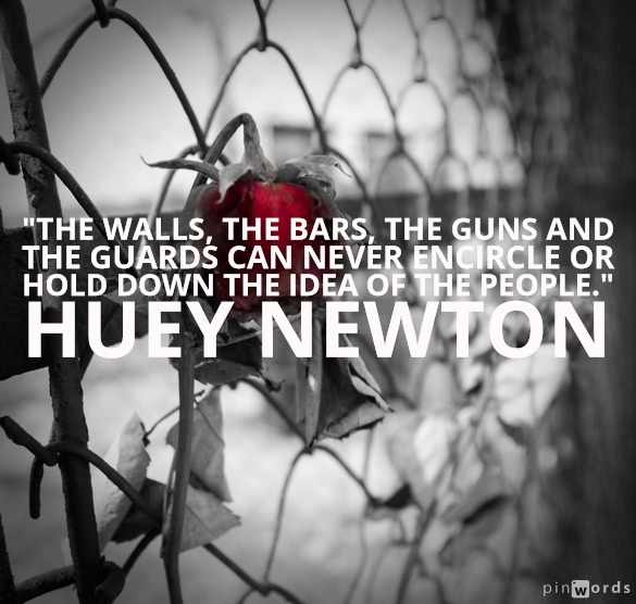 The walls, the bars, the guns and the guards can never encircle or hold down the idea of the people.